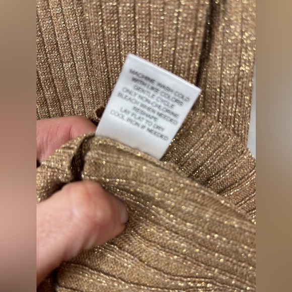 Blue Orchid Gold Ribbed Blouson Long Sleeve Dress Size Large NWT - Picture 9 of 10